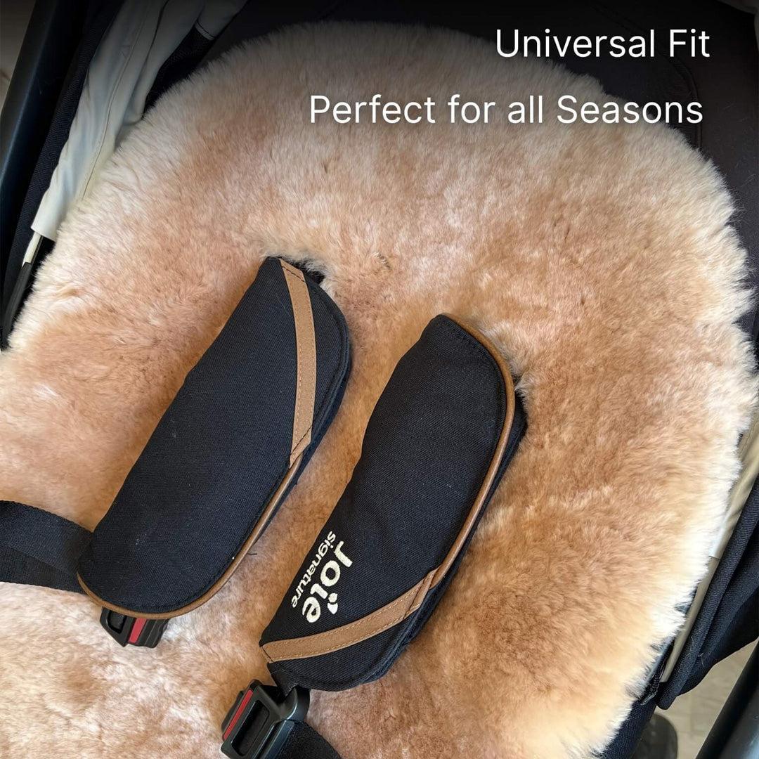 Naturally Sheepskins Fixed Harness Snuggly Sheepskin Pram Liner - Taupe-Stroller Accessories- | Natural Baby Shower