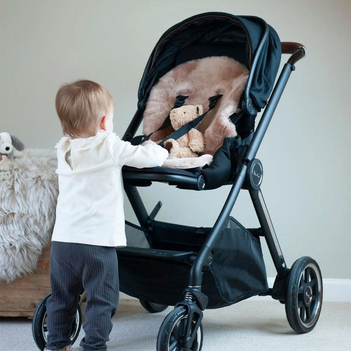 Naturally Sheepskins Fixed Harness Snuggly Sheepskin Pram Liner - Taupe-Stroller Accessories- | Natural Baby Shower