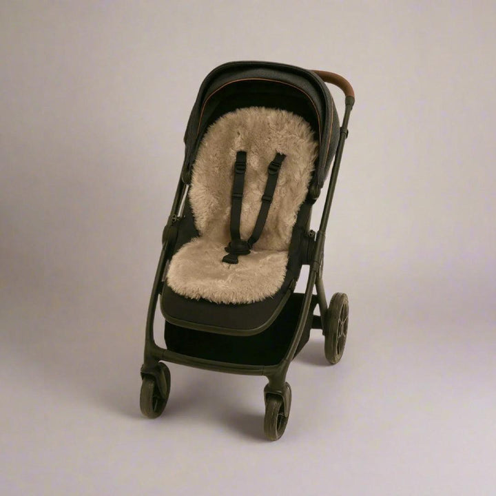 Naturally Sheepskins Fixed Harness Snuggly Sheepskin Pram Liner - Taupe-Stroller Accessories- | Natural Baby Shower