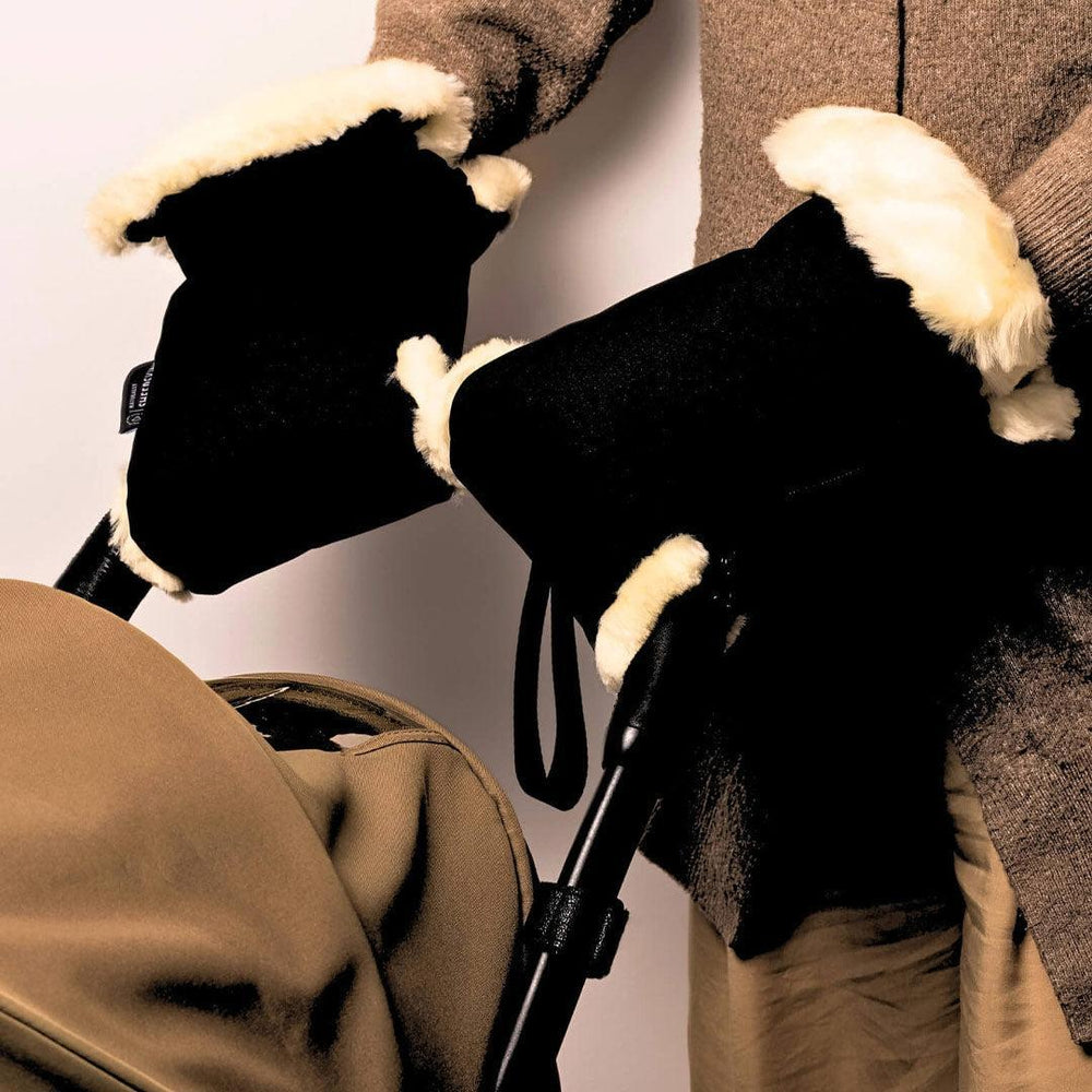 Naturally Sheepskins Stroller Hand Mittens - Black-Gloves + Mittens-Black-One size | Natural Baby Shower