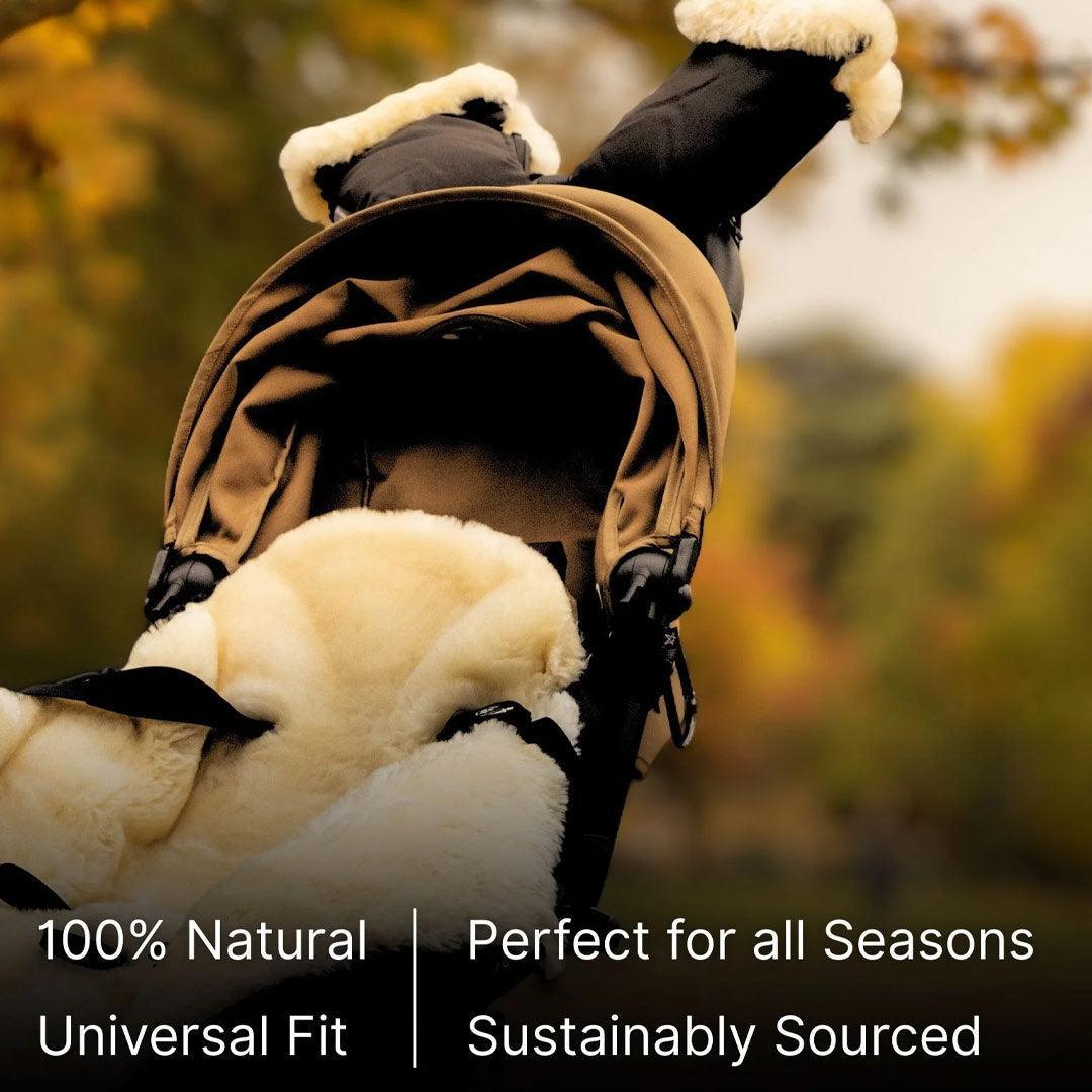 Naturally Sheepskins Stroller Hand Mittens - Black-Gloves + Mittens-Black-One size | Natural Baby Shower