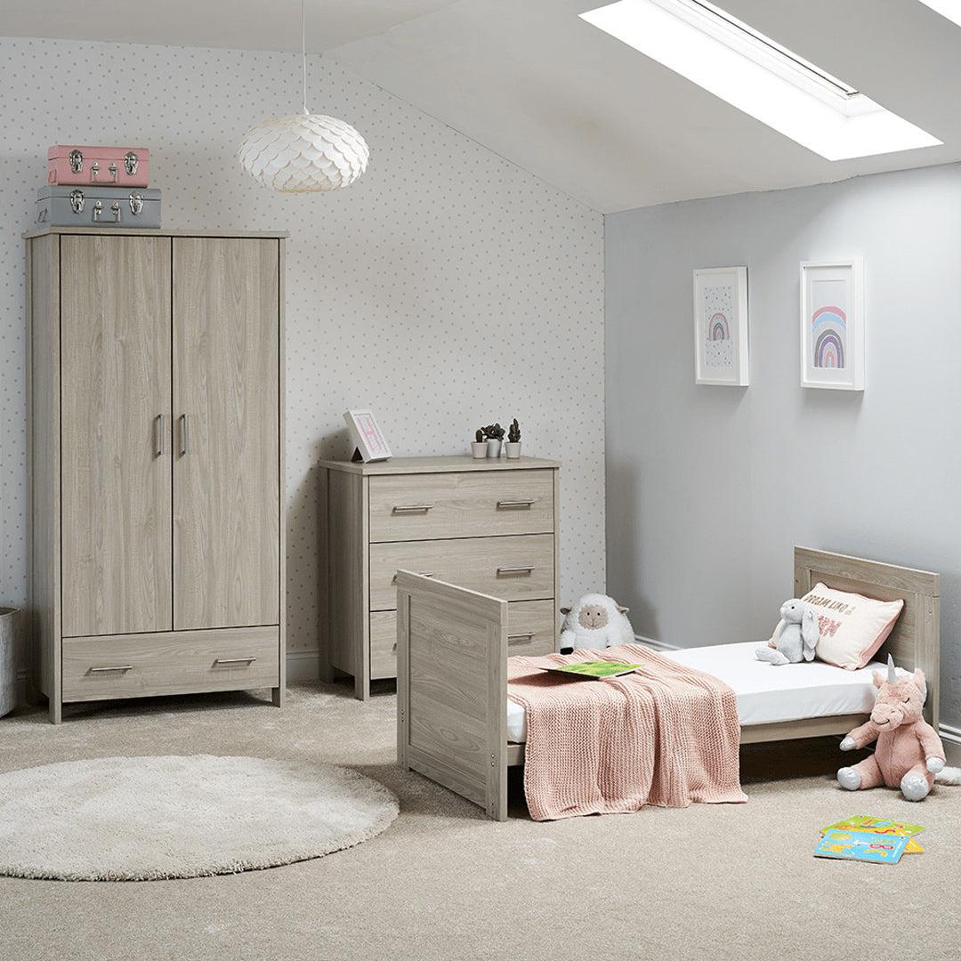 Obaby Nika Mini 3 Piece Room Set Grey Wash Natural Baby Shower