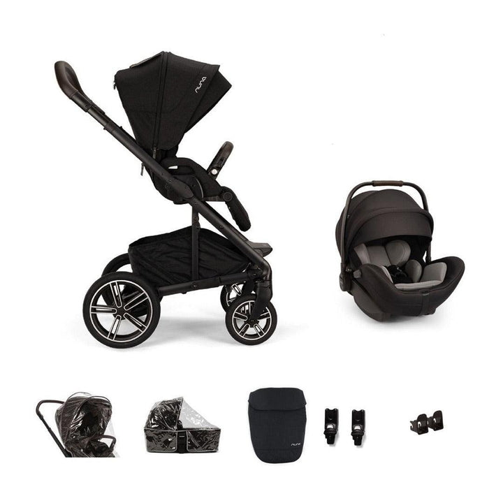 Nuna MIXX Next with ARRA Flex & Base Curv Travel System Bundle-Travel Systems-Caviar-No Carrycot | Natural Baby Shower