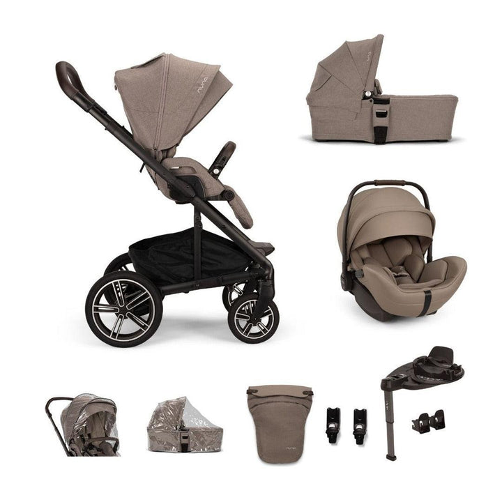Nuna MIXX Next with ARRA Flex & Base Curv Travel System Bundle-Travel Systems-Cedar-With Carrycot | Natural Baby Shower