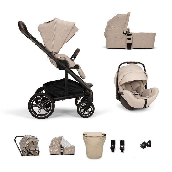 Nuna MIXX Next with ARRA Flex & Base Curv Travel System Bundle-Travel Systems-Biscotti-With Carrycot | Natural Baby Shower
