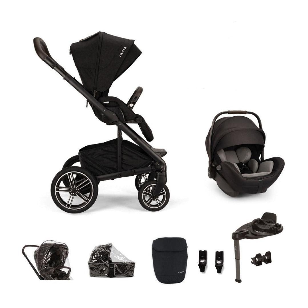 Nuna MIXX Next with ARRA Flex & Base Curv Travel System Bundle-Travel Systems-Caviar-No Carrycot | Natural Baby Shower