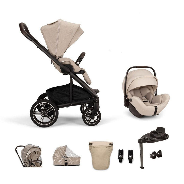 Nuna MIXX Next with ARRA Flex & Base Curv Travel System Bundle-Travel Systems-Biscotti-No Carrycot | Natural Baby Shower