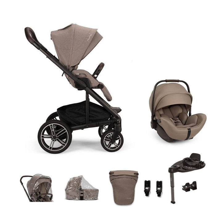 Nuna MIXX Next with ARRA Flex & Base Curv Travel System Bundle-Travel Systems-Biscotti-No Carrycot | Natural Baby Shower