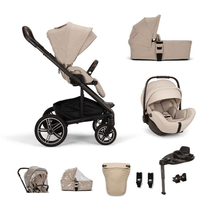 Nuna MIXX Next with ARRA Flex & Base Curv Travel System Bundle-Travel Systems-Biscotti-With Carrycot | Natural Baby Shower