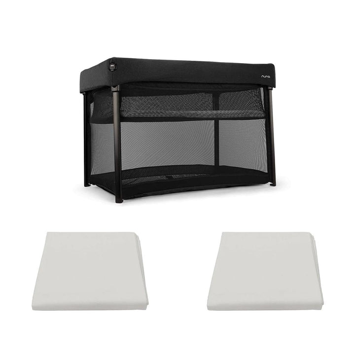 Nuna PAAL Travel Cot - Caviar-Travel Cots-With 2x Fitted Sheet- | Natural Baby Shower