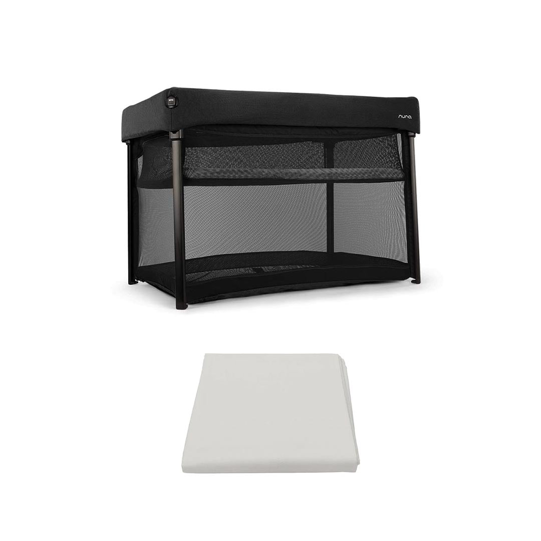 Nuna PAAL Travel Cot - Caviar-Travel Cots-With 1x Fitted Sheet- | Natural Baby Shower