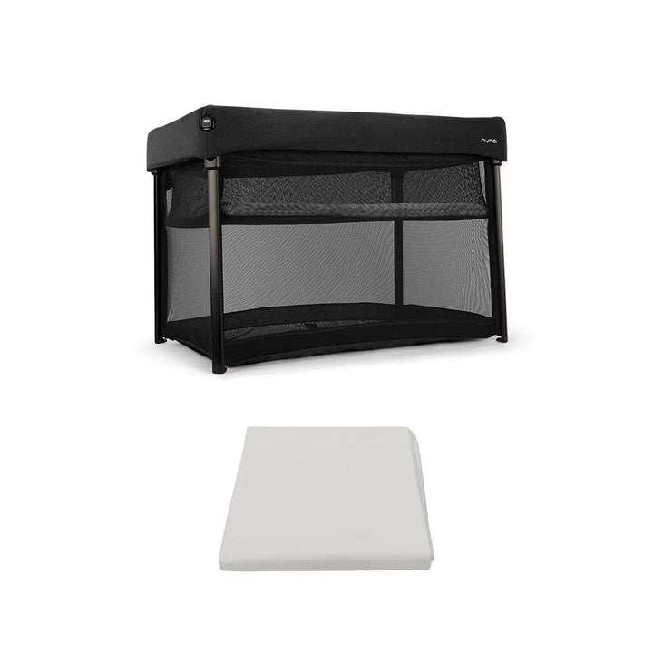 Nuna PAAL Travel Cot - Caviar-Travel Cots-With 1x Fitted Sheet- | Natural Baby Shower