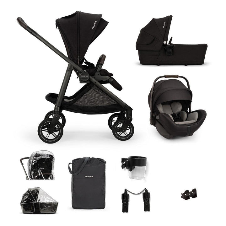 Nuna SWIV Stroller with ARRA Flex & Base Curv Travel System Bundle - Caviar-Travel Systems-Caviar-No Base | Natural Baby Shower