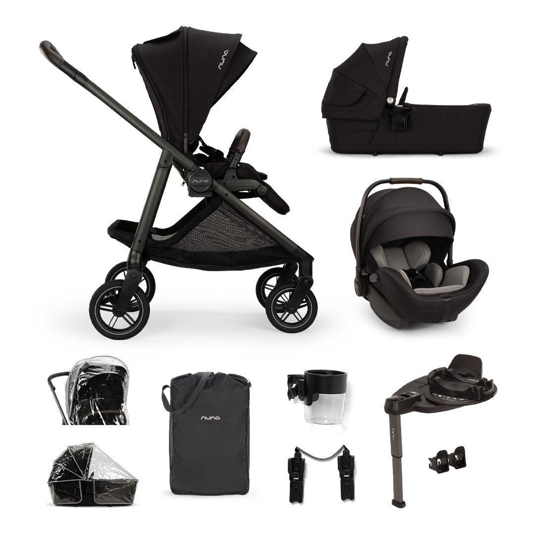 Nuna SWIV Stroller with ARRA Flex & Base Curv Travel System Bundle - Caviar-Travel Systems-Caviar-With Base | Natural Baby Shower