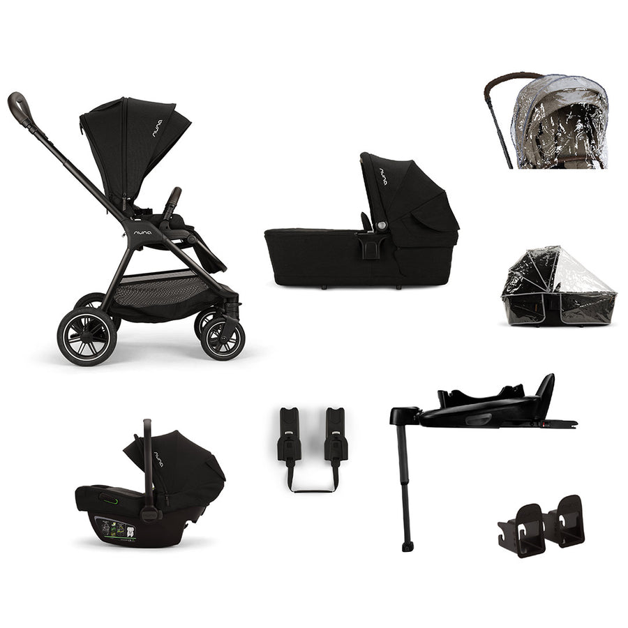 Nuna TRIV NEXT + PIPA NEXT Travel System - Caviar-Travel Systems-With Carrycot-NEXT Rotating Base | Natural Baby Shower