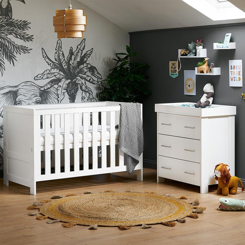 Obaby Nika 2 Piece Room Set - White Wash-Nursery Sets-White Wash-No Mattress | Natural Baby Shower