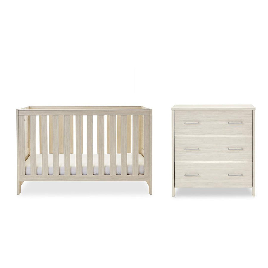 Obaby Nika 2 Piece Room Set - Oatmeal-Nursery Sets-Oatmeal-No Mattress | Natural Baby Shower