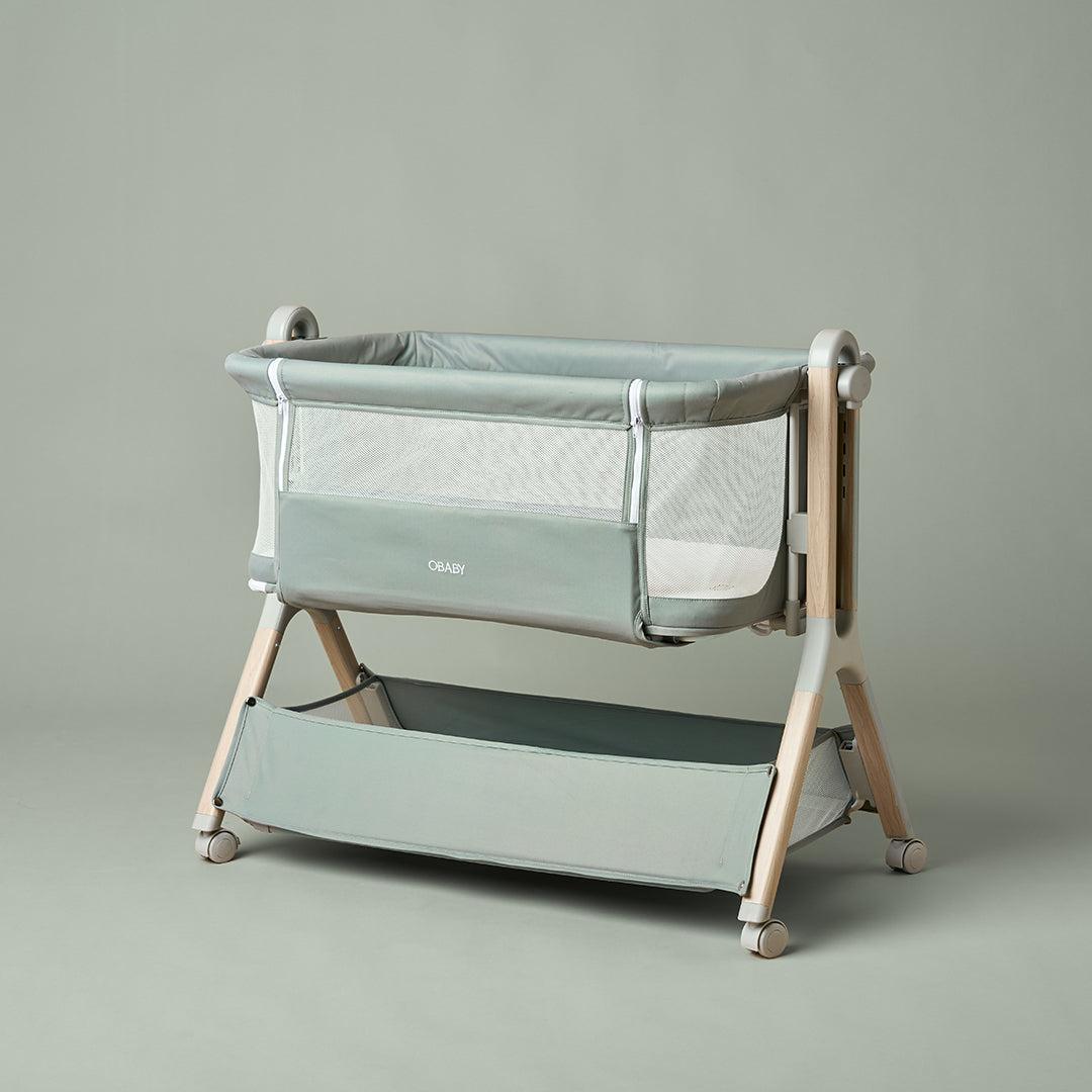 Obaby Cloud Bedside Crib - Sage-Bedside Cribs-Sage- | Natural Baby Shower