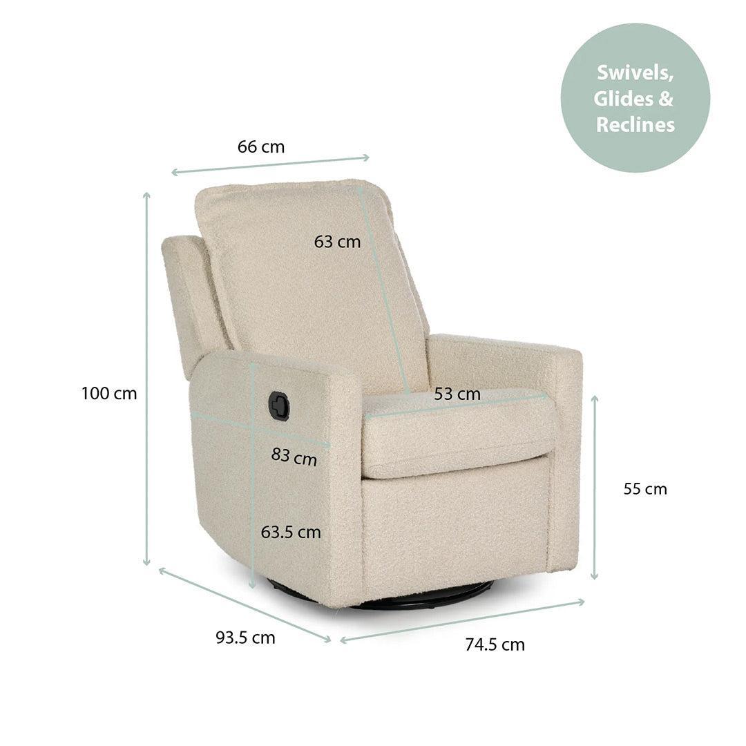 Obaby Denver Swivel Glider Recliner Chair - Bouclé-Feeding Chairs-Bouclé- | Natural Baby Shower