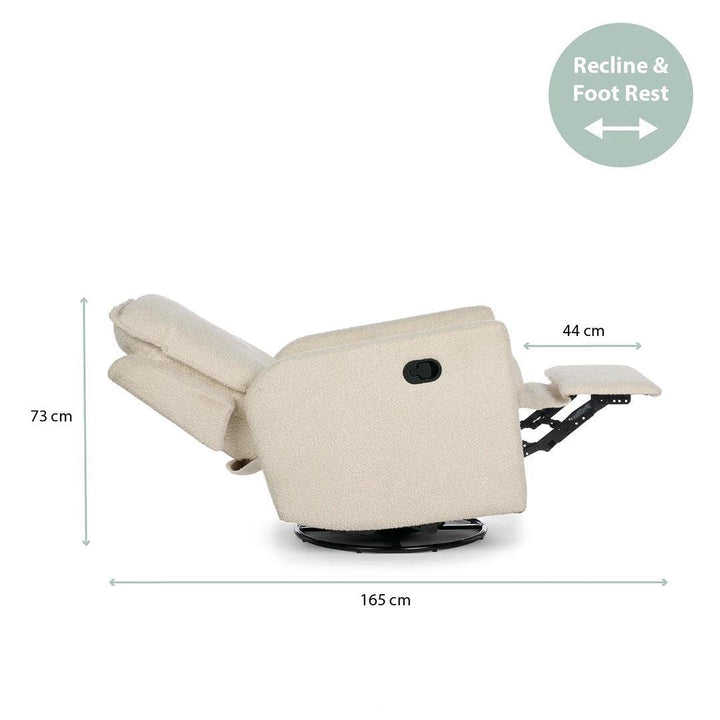 Obaby Denver Swivel Glider Recliner Chair - Bouclé-Feeding Chairs-Bouclé- | Natural Baby Shower