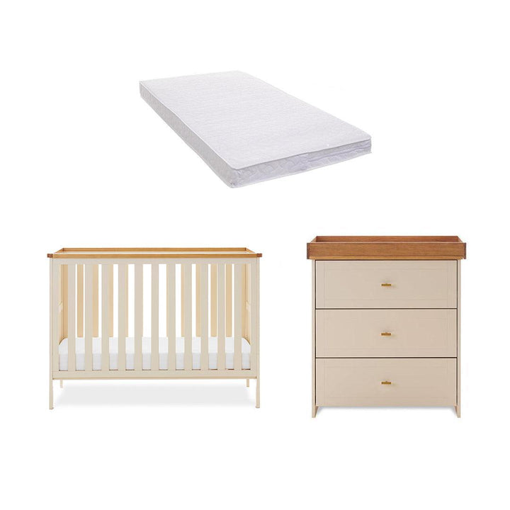 Obaby Evie Mini 2 Piece Room Set - Cashmere-Nursery Sets-Cashmere-Pocket Sprung Mattress | Natural Baby Shower