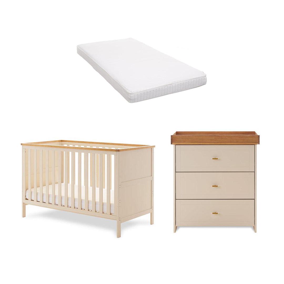 Obaby Evie 2 Piece Room Set - Cashmere-Nursery Sets-Cashmere-Moisture Management Mattress | Natural Baby Shower
