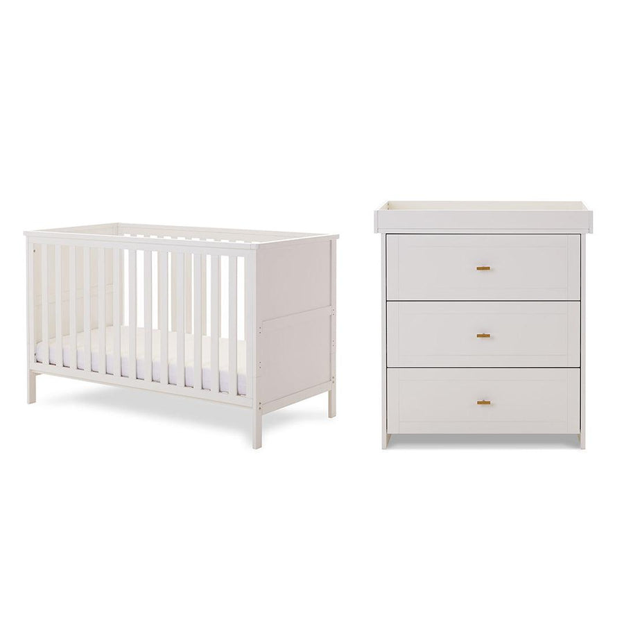 Obaby Evie 2 Piece Room Set - White-Nursery Sets-White-No Mattress | Natural Baby Shower