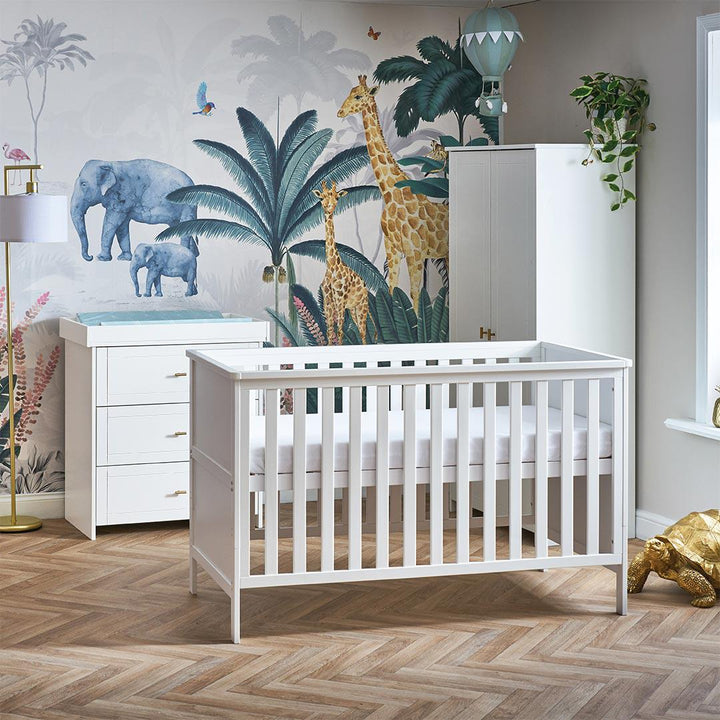 Obaby Evie 3 Piece Room Set - White-Nursery Sets-White-No Mattress | Natural Baby Shower