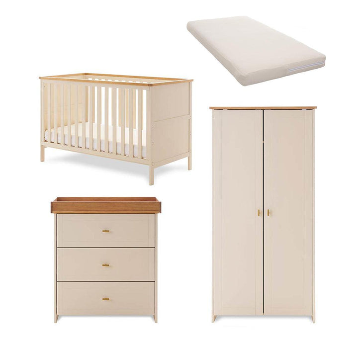 Obaby Evie 3 Piece Room Set - Cashmere-Nursery Sets-Cashmere-Natural Coir/Wool Mattress | Natural Baby Shower
