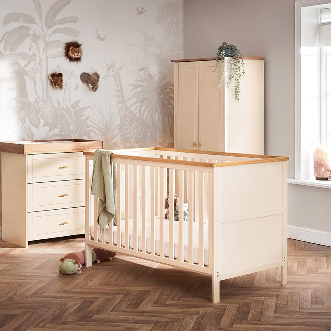 Obaby Evie 3 Piece Room Set - Cashmere-Nursery Sets-Cashmere-No Mattress | Natural Baby Shower