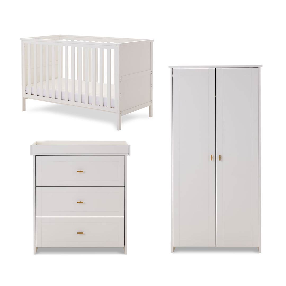 Obaby Evie 3 Piece Room Set - White-Nursery Sets-White-No Mattress | Natural Baby Shower