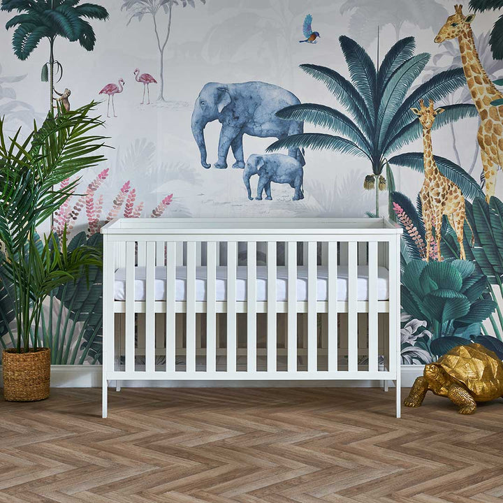Obaby Evie Cot Bed - White-Cot Beds-White-No Mattress | Natural Baby Shower