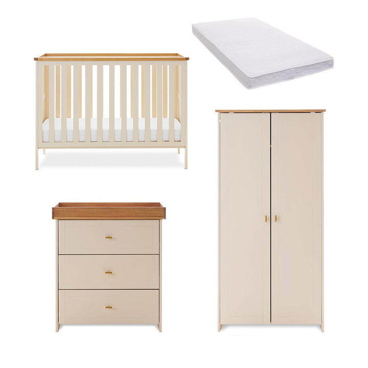 Obaby Evie Mini 3 Piece Room Set - Cashmere-Nursery Sets-Cashmere-Pocket Sprung Mattress | Natural Baby Shower