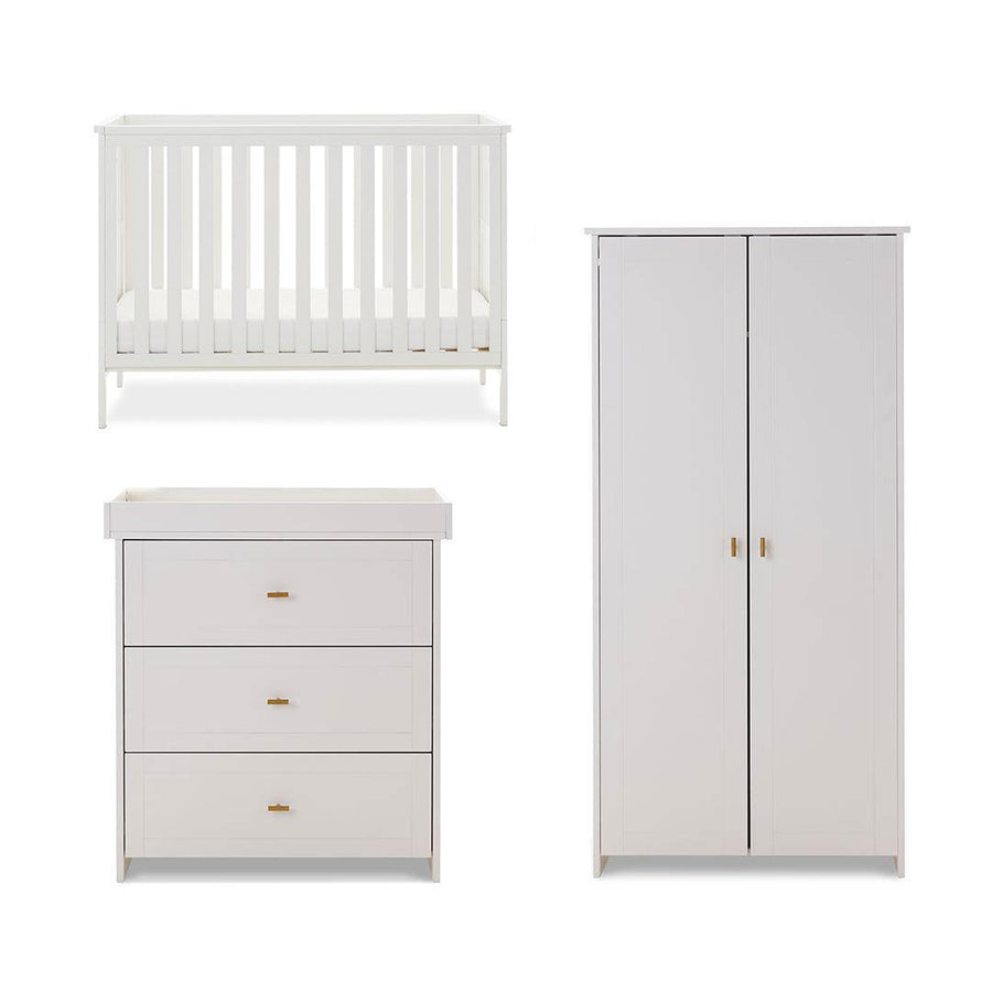 Obaby Evie Mini 3 Piece Room Set - White-Nursery Sets-White-No Mattress | Natural Baby Shower