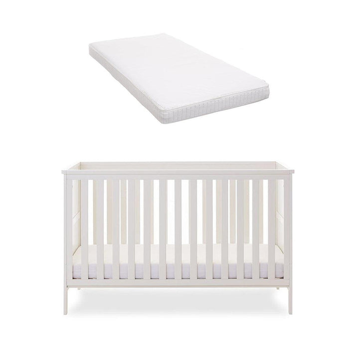 Obaby Evie Cot Bed - White-Cot Beds-White-Moisture Management Mattress | Natural Baby Shower