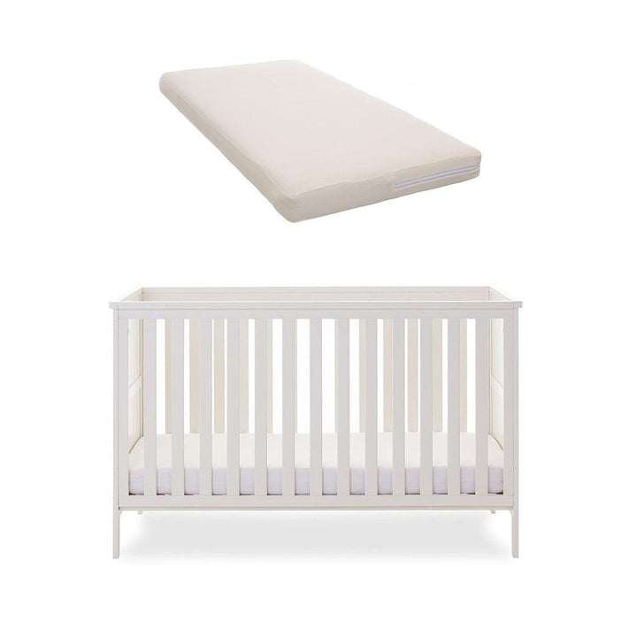Obaby Evie Cot Bed - White-Cot Beds-White-No Mattress | Natural Baby Shower