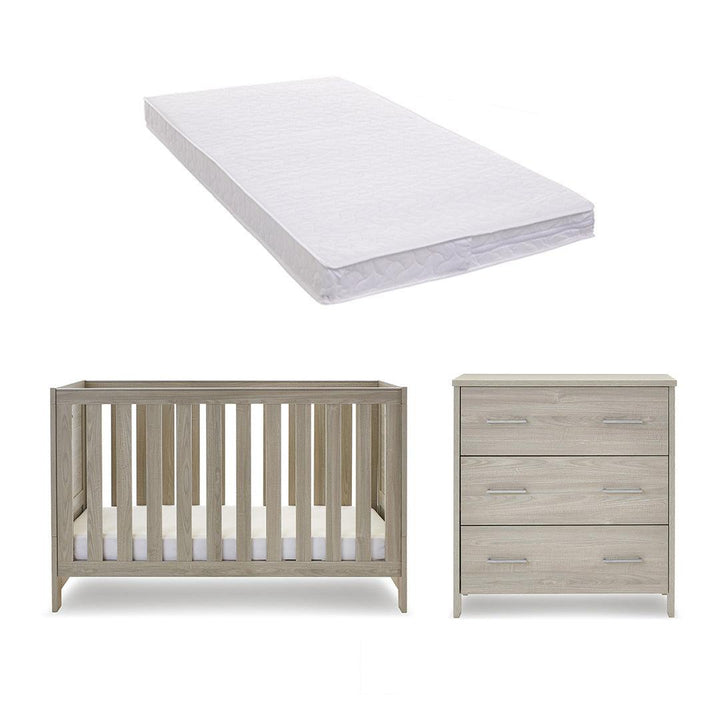 Obaby Nika 2 Piece Room Set - Grey Wash-Nursery Sets-Grey Wash-Pocket Sprung Mattress | Natural Baby Shower