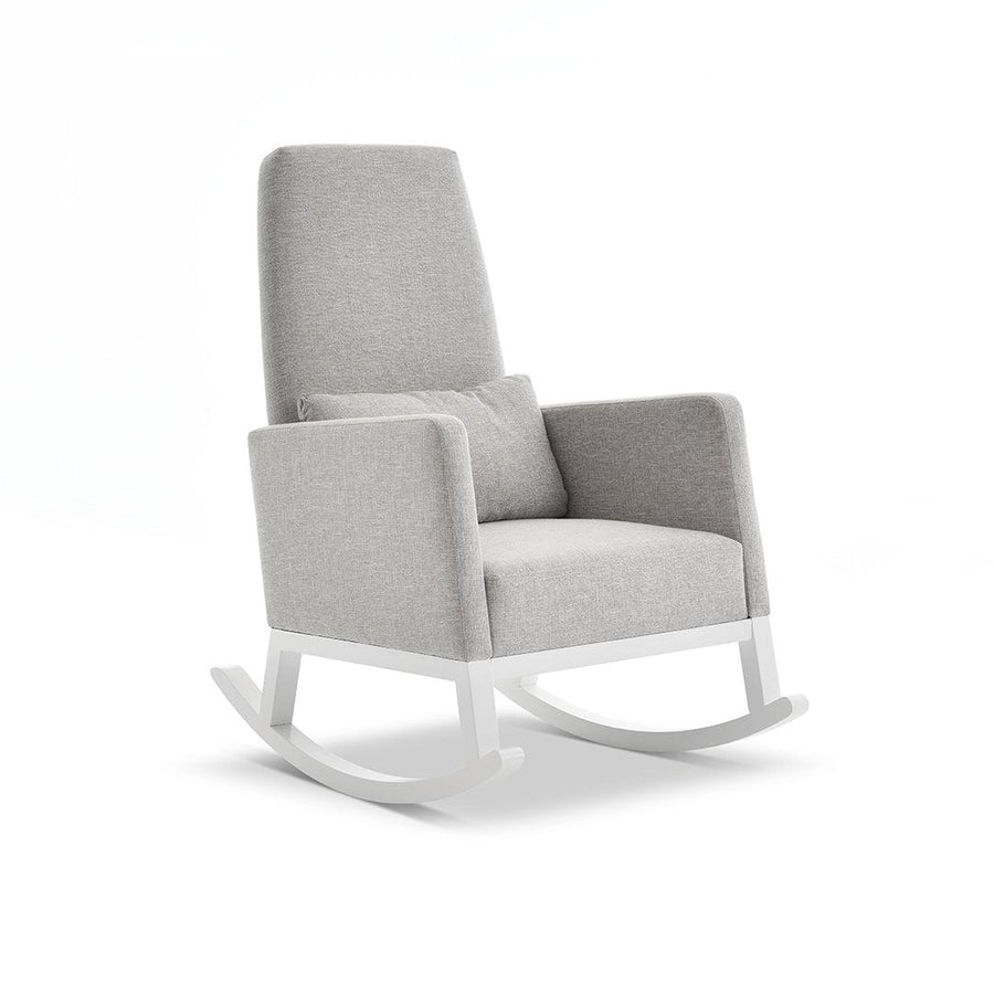 Obaby High Back Rocking Chair - White/Stone-Feeding Chairs-White/Stone- | Natural Baby Shower