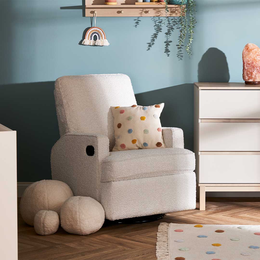 Obaby Madison Swivel Glider Recliner Chair Boucl Style