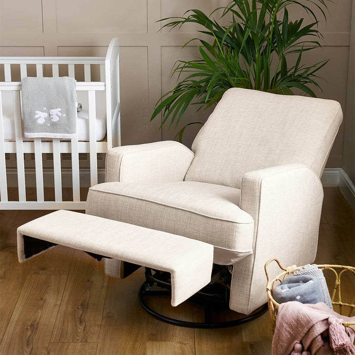 Obaby Madison Swivel Glider Recliner Chair - Oatmeal-Feeding Chairs-Oatmeal-98 x 75 x 100 | Natural Baby Shower