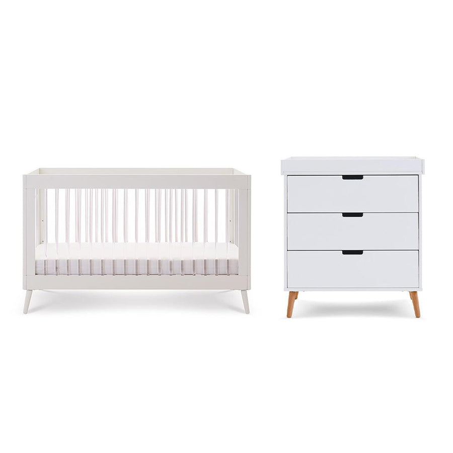 Obaby Maya 2 Piece Room Set - White + Acrylic-Nursery Sets-No Mattress- | Natural Baby Shower