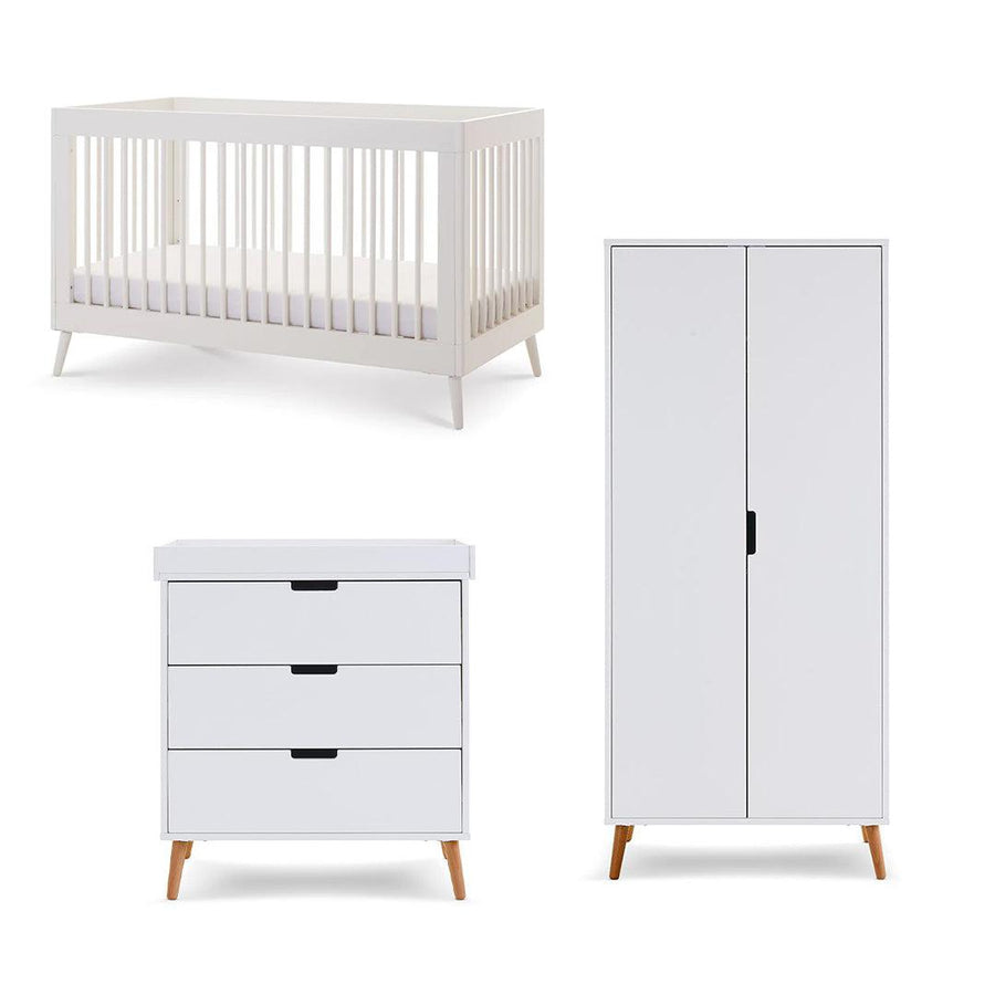 Obaby Maya 3 Piece Room Set - Nordic White-Nursery Sets-No Mattress- | Natural Baby Shower