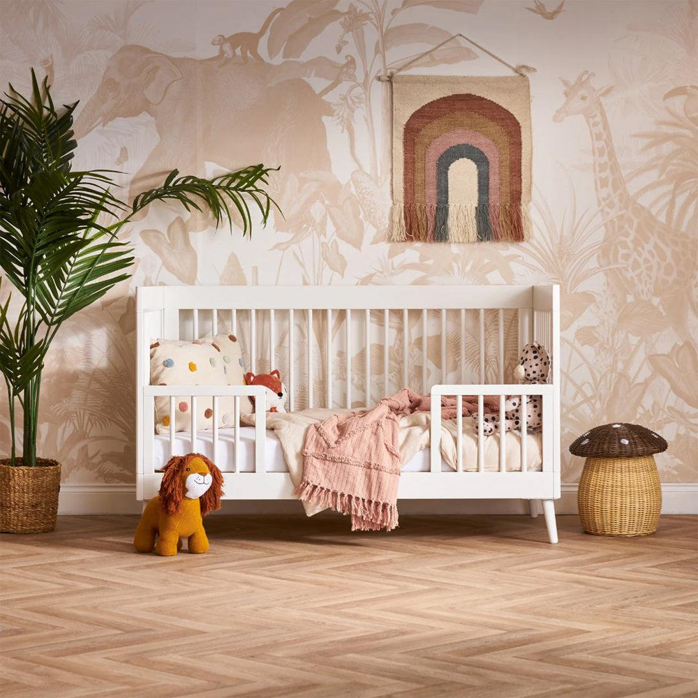 Obaby Maya Cot Bed - Nordic White-Cot Beds-Nordic White-No Mattress | Natural Baby Shower