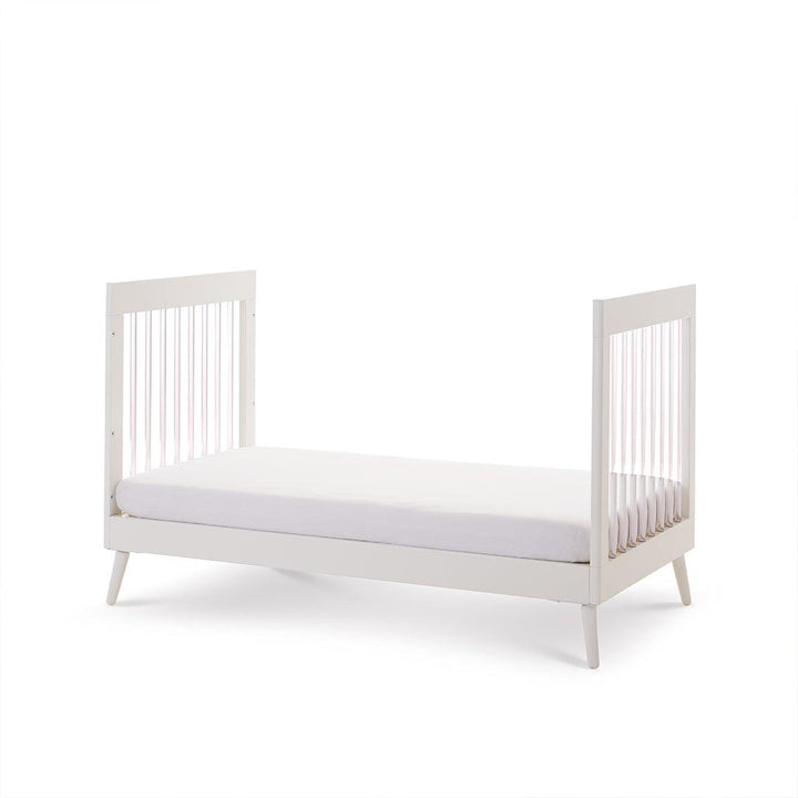 Obaby Maya Cot Bed - Scandi White + Acrylic-Cot Beds-No Mattress- | Natural Baby Shower