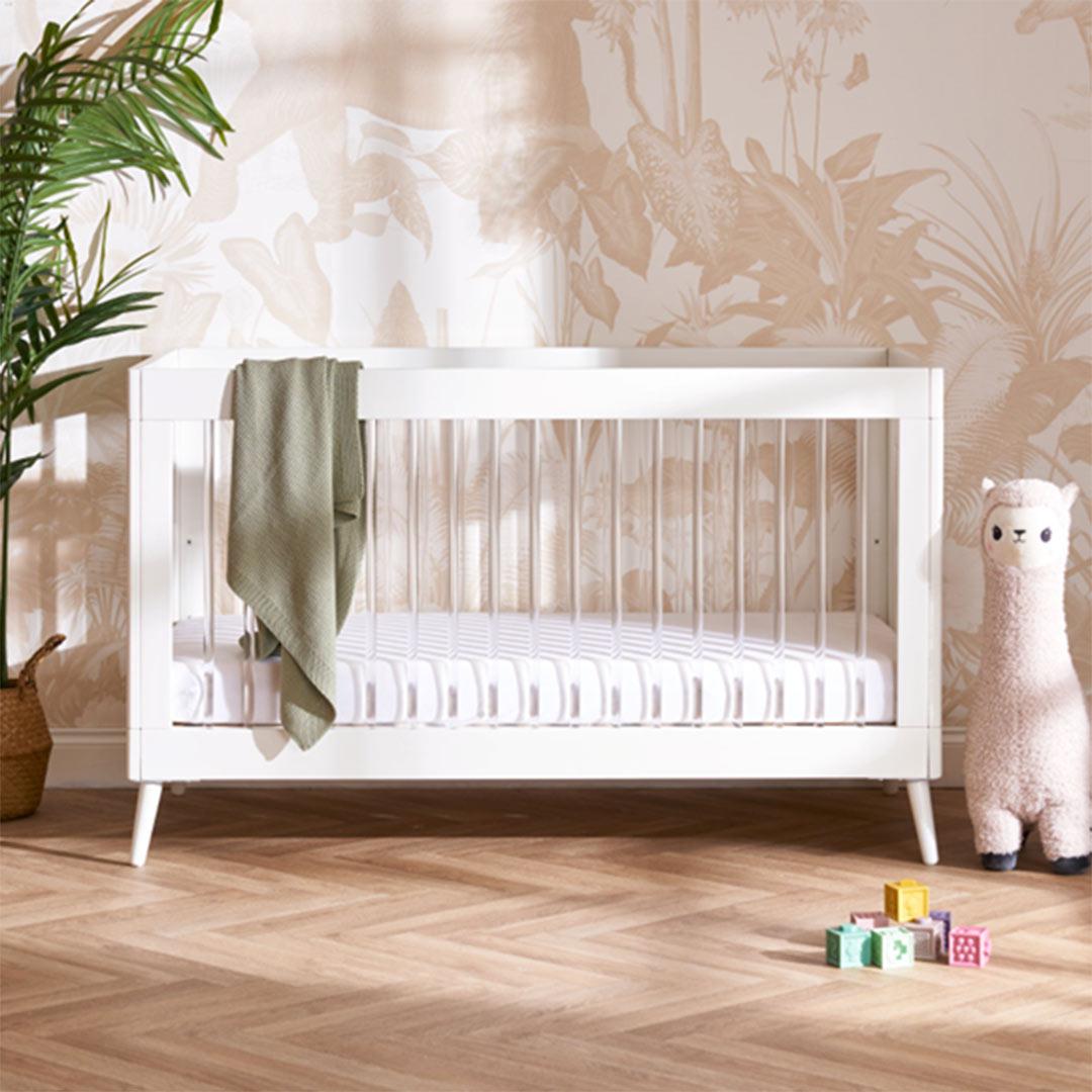 Obaby Maya 3 Piece Room Set - White + Acrylic-Nursery Sets-No Mattress- | Natural Baby Shower