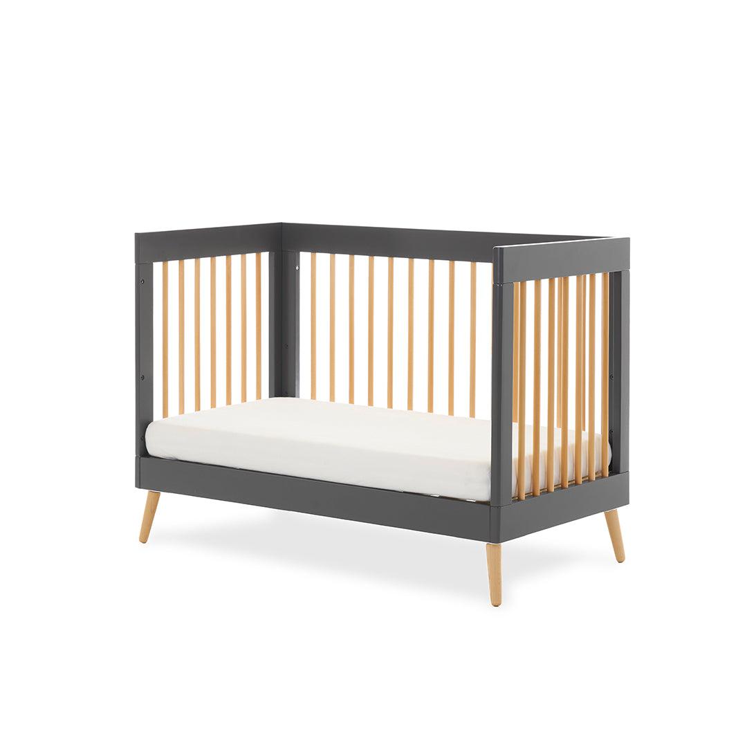 Obaby Maya Mini Cot Bed - Slate/Natural-Cot Beds-Slate/Natural-No Mattress | Natural Baby Shower