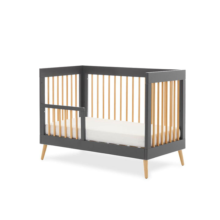 Obaby Maya Mini Cot Bed - Slate/Natural-Cot Beds-Slate/Natural-No Mattress | Natural Baby Shower