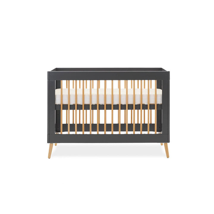 Obaby Maya Mini Cot Bed - Slate/Natural-Cot Beds-Slate/Natural-No Mattress | Natural Baby Shower