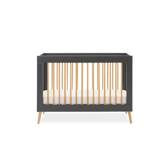 Obaby Maya Mini Cot Bed - Slate/Natural-Cot Beds-Slate/Natural-No Mattress | Natural Baby Shower