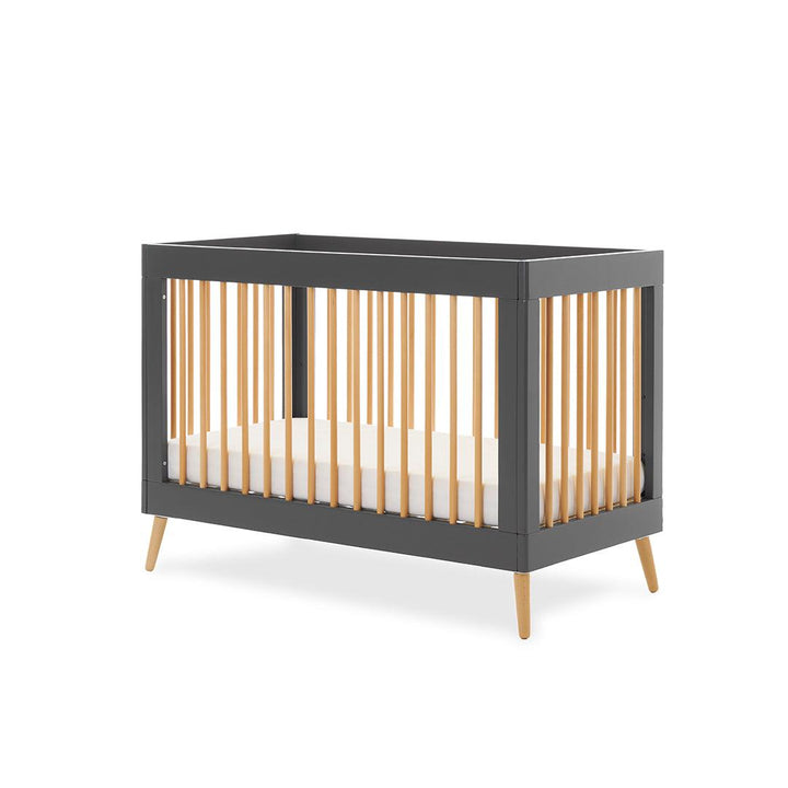 Obaby Maya Mini Cot Bed - Slate/Natural-Cot Beds-Slate/Natural-No Mattress | Natural Baby Shower